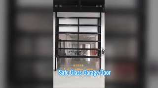 Kies voor een sectionele garagedeur van aluminiumlegering, waterdichtheid, transparant glas, voor hoge veiligheid