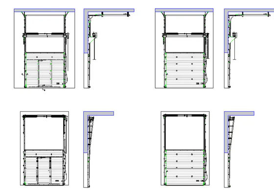 Hoog beveiligd slot bovenhoofd sectioneel garagedeuren automatisch openen poederbedekt