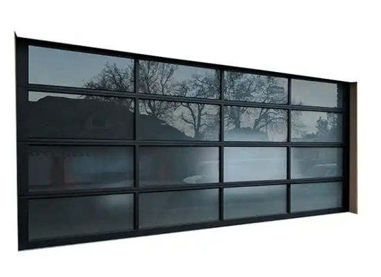 Hoge veiligheid Witte waterdichtheid Klasse 3 Doorzichtige garagedeur Glas doorsnede deur Automatische afstandsbediening