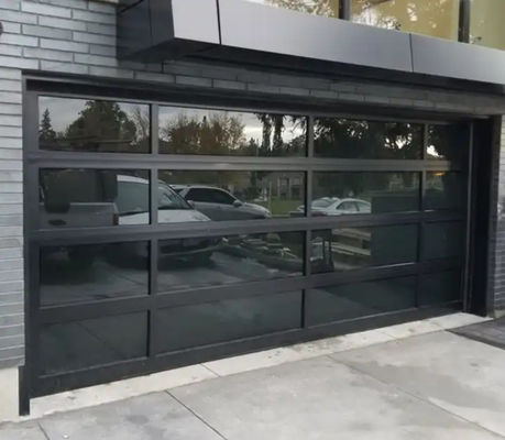 Moderne aluminium sectiedoor handmatige of automatische geluidsisolatie Wit/bruin/grijs/zwart paneel