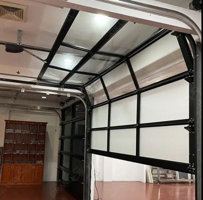 Moderne witte aluminium sectiedeur met veiligheid Dubbelglas Moderne bovenkant sectiepaneel doorzichtig glas