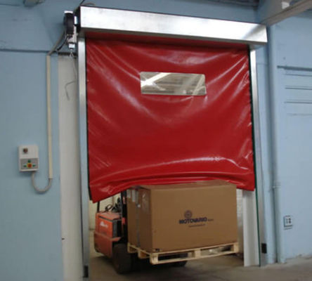 Zware staalstructuur Rapid Roller Zipper deuren met thermische isolatie Automatische PVC stof Flexibel