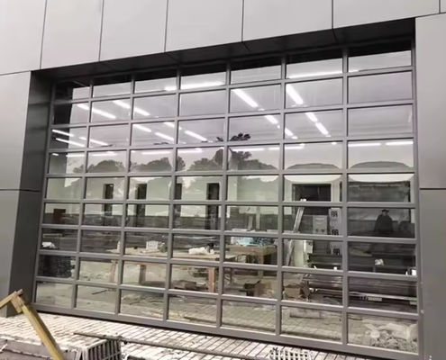 Veiligheid Aluminium sectiedeur met dubbel glas in verschillende kleuren Full View Overhead sectiedeur
