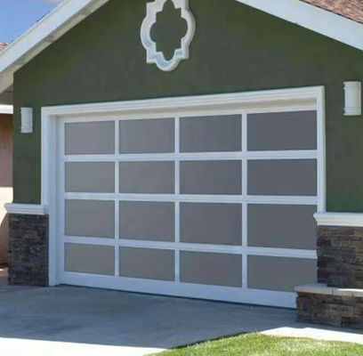 Waterdicht aluminium legering sectioneel garagedeur met glazen panelen Fabrieksprijs Frameless aluminium