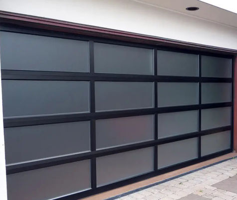 Automatische elektrische rolluik Buiten Aluminium legering Full View 3-laag Aluminium legering Glas sectioneel garagedeur