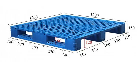 Herbruikbaar 4T statisch 1T rek 2weg inladen Stapelbaar Hygiënisch glad oppervlak Plastic pallet