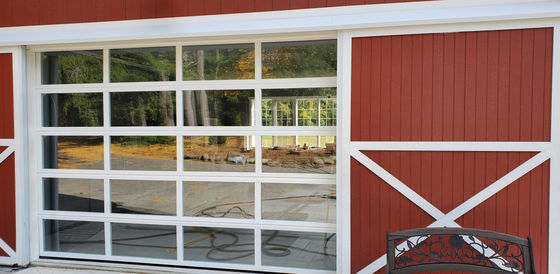 Dubbelglazuur Aluminium glas Sectieve garagedeur Automatische elektrische rollende buitenste Aluminium legering Volle zicht