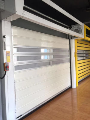 Veiligheid Aluminium transparante hoge snelheid spiraal deur Op maat gemaakte 220V/50HZ stroomtoevoer