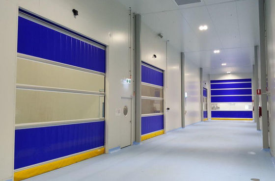 Geluidsreductie Hoge snelheid PVC Roll Up Rapid Shutter Door 304 roestvrij staal Weerbestand