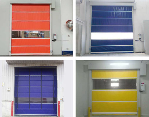 Hoge snelheid PVC Roll Up Rapid Shutter Door 304 roestvrij staal Materiaal Handmatige werking Isolatie