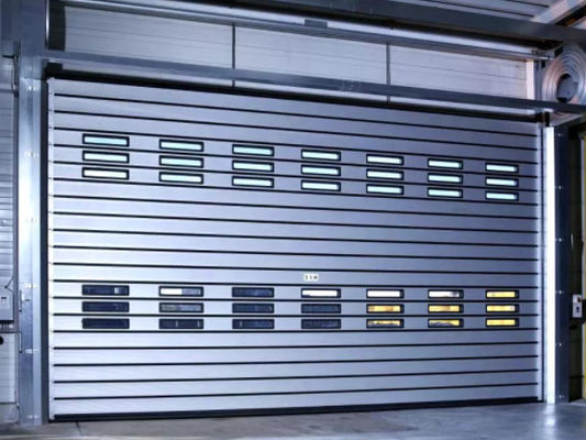 Aluminium doorzichtige hoge snelheid spiraaldeur Op maat gemaakte veiligheidsefficiëntie In aluminiumlegering