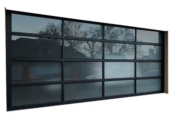 Aluminium legering glas waterdichtheid Klasse 3 Transparent glas sectioneel garagedeur voor hoge veiligheid