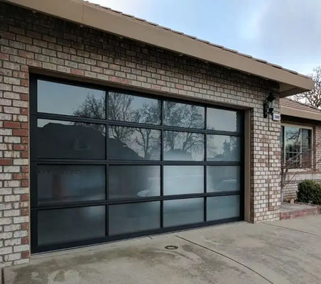 Aluminium legering glas waterdichtheid Klasse 3 Transparent glas sectioneel garagedeur voor hoge veiligheid
