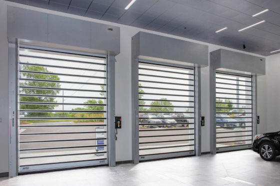 Aluminium doorzichtige hoge snelheid spiraaldeur aangepast veiligheidsefficiëntie