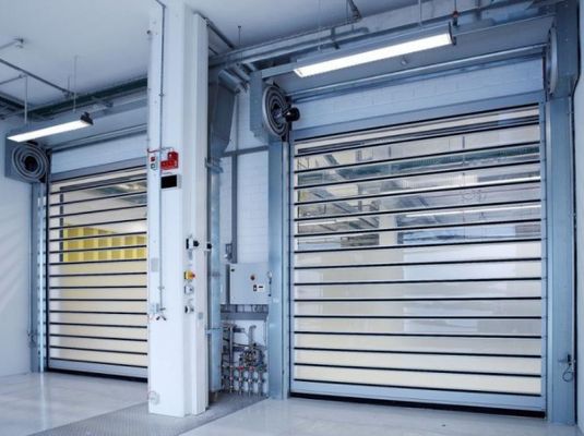 Aluminium doorzichtige hoge snelheid spiraaldeur foto-elektrische sensor veiligheidssysteem en 0,8m/s sluitsnelheid voor efficiëntie