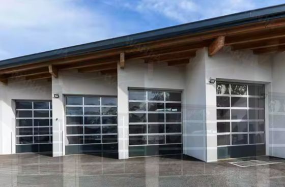 Modern Design Stijl Waterdichtheid Automatisch Zwart Aluminium Mat Transparant Glas Sektionale Garagedeur met Sektionale Ontwerp