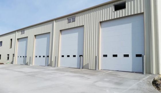 Professional Fire Station Industrial Sectional Doors Automatic Formed Overhead Heavy-Duty Steel Insulated for Warehouse & Factory