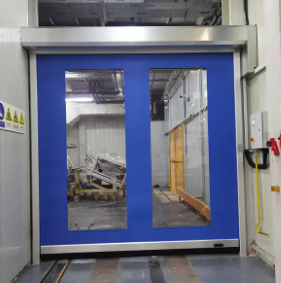 Fabriek directe verkoop geluidsreductie hoge snelheid pvc roll up snelle sluiter deur 304 roestvrij staal materiaal handmatige automatische bediening