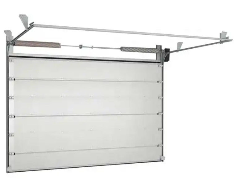 Verticale opheffingshangers voor industriële magazijnen Sectieve bovendeur 50 mm-80 mm Dikte Geïsoleerde sectieve garagedeur