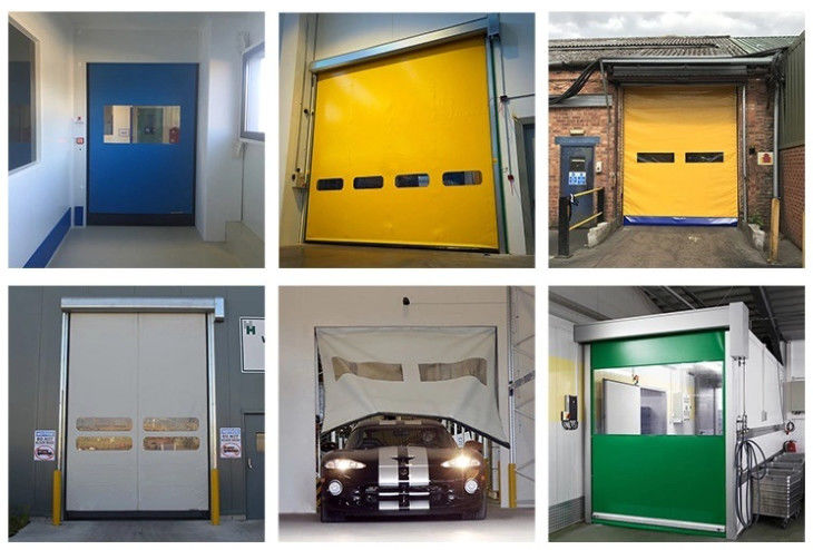 Zware staalstructuur Rapid Roller Zipper deuren met thermische isolatie Automatische PVC stof Flexibel
