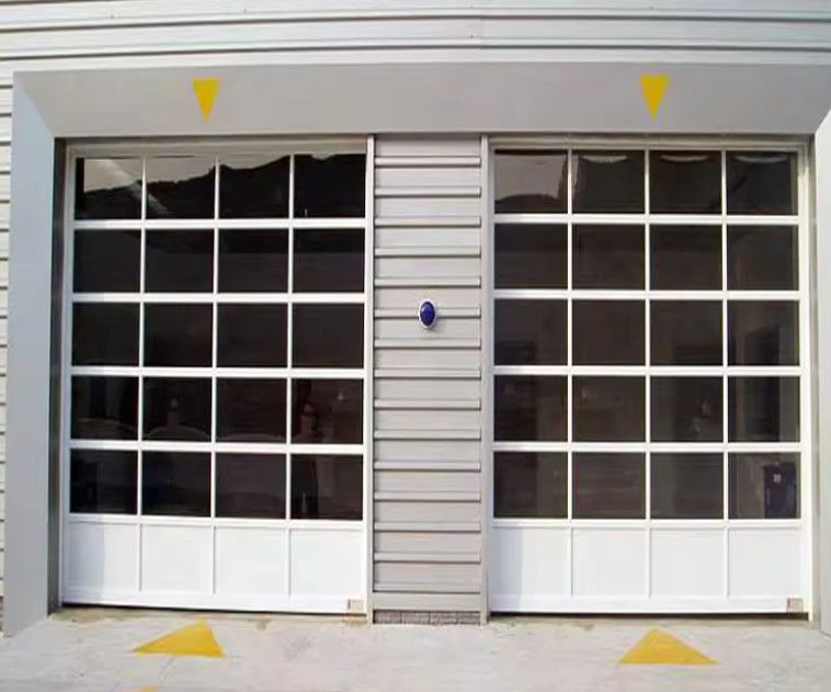 Waterdicht aluminium legering sectioneel garagedeur met glazen panelen Fabrieksprijs Frameless aluminium