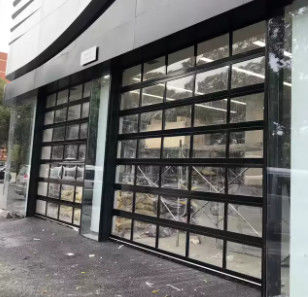 Moderne sectionaire overhead met volledig zicht geluidsgeïsoleerd glas sectionaire aluminium garagedeur met dubbele beglazing