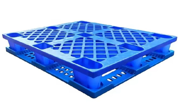 Herbruikbare zware industriële grote 4-weg HDPE-pallet met warm stempelen en zijdedruk logo met dubbele gezichten