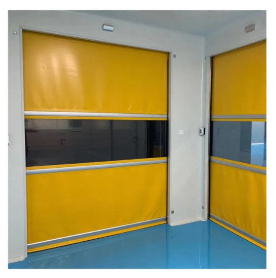 Stof geïsoleerd gordijn hoge snelheid pvc roll up snelluik deur 304 roestvrij staal materiaal veiligheid weerbestand