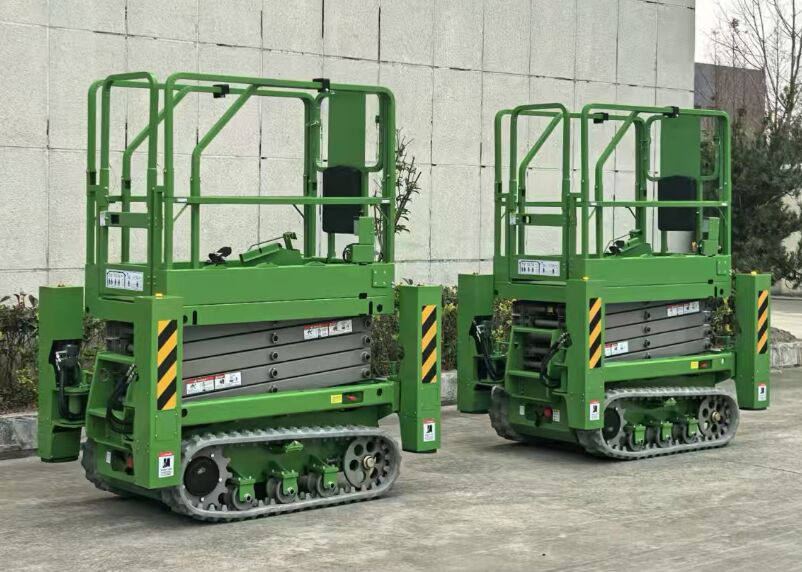Luchtarbeiderslift Elektrisch liftplatform op batterijen, 1,5 kW motorvermogen, geoptimaliseerd voor constructie en onderhoud
